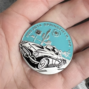 Show favor button from NBS 2014 Springfield, MO of a car on route 66.