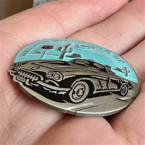 Show favor button from NBS 2014 Springfield, MO of a car on route 66.