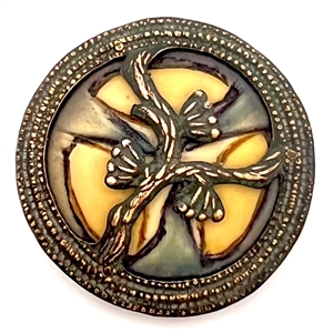 Arts and Crafts button of floral theme.