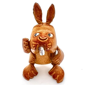 Leather button of a rabbit.
