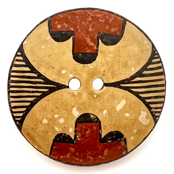 Zia pueblo Native American pottery button.
