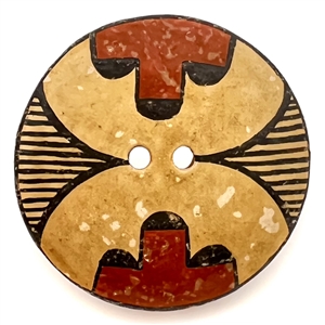 Zia pueblo Native American pottery button.