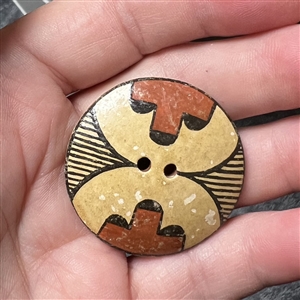 Zia pueblo Native American pottery button.