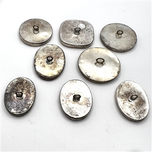 Eight Chinese shard ceramic buttons.