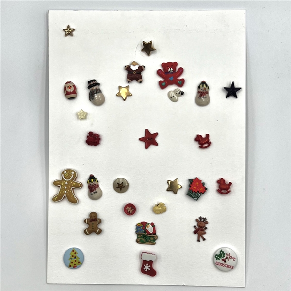 Card of twenty eight Christmas themed buttons. 