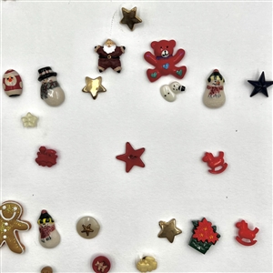 Card of twenty eight Christmas themed buttons. 