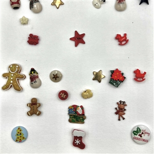 Card of twenty eight Christmas themed buttons. 