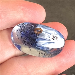 Blue jay - glass studio button by Mary Gaumond.