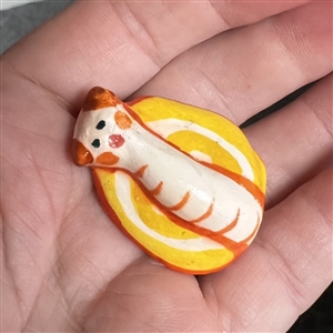 ADORABLE ceramic snail studio button by Diane Ford.