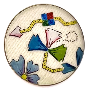 Satin fabric under glass button.