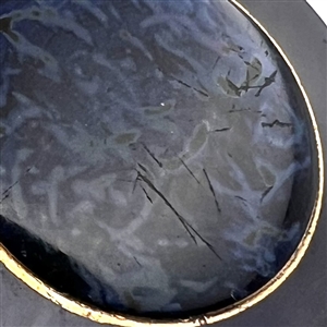 Div. I  - Navy blue glass button with gold luster and lithyalin DF.