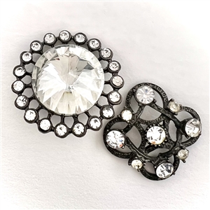 Talk about BLING! Two jeweled buttons.