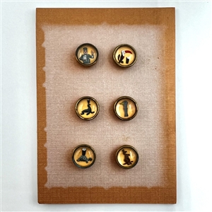 Original set of British Guinness buttons with store card.