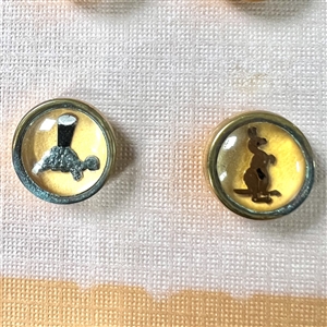 Original set of British Guinness buttons with store card.