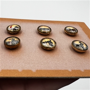 Original set of British Guinness buttons with store card.