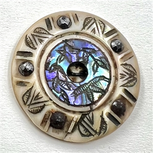 Card of 35 pearl and shell buttons including OME's and DF's. 