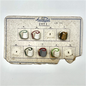 Six salesman sample cards of Vintage plastic buttons.