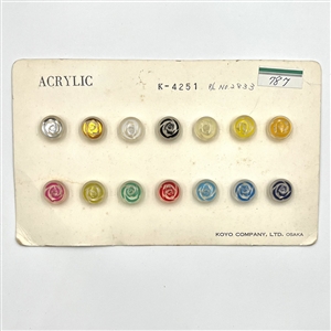 Six salesman sample cards of Vintage plastic buttons.