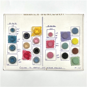 Six salesman sample cards of Vintage plastic buttons.