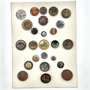 Card of 25 architectural buttons. 