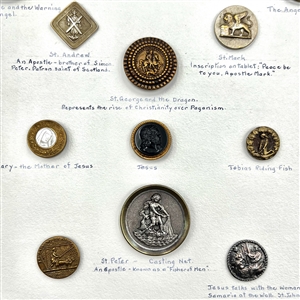 Card of 15 religious themed buttons. 