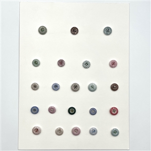 Card of 22 china calico & china buttons.