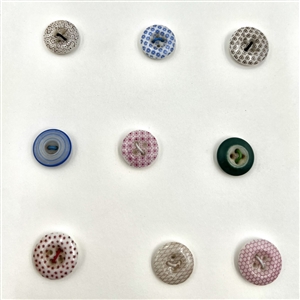 Card of 22 china calico & china buttons.