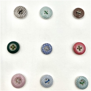 Card of 22 china calico & china buttons.
