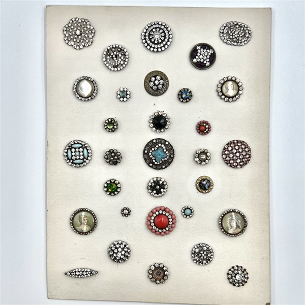 Card of 31 jeweled buttons. 