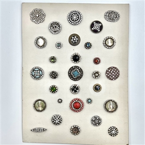 Card of 31 jeweled buttons. 