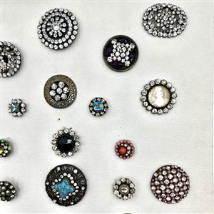 Card of 31 jeweled buttons. 