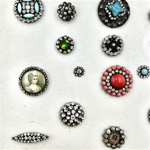 Card of 31 jeweled buttons. 