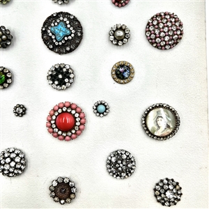 Card of 31 jeweled buttons. 