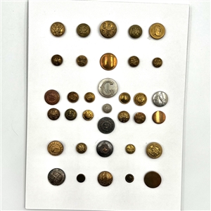 Card of 35 uniform buttons. 