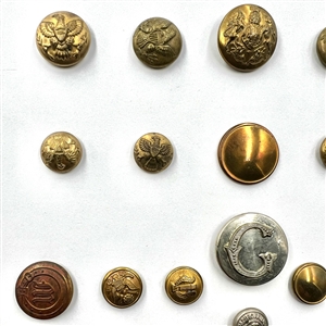 Card of 35 uniform buttons. 