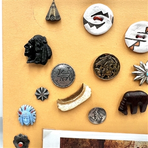 Card of  28 Native American themed buttons.