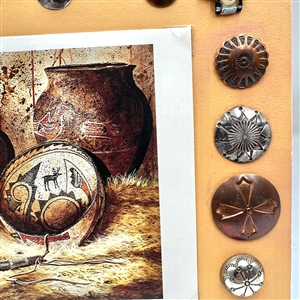 Card of  28 Native American themed buttons.