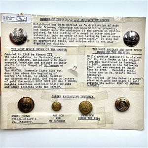 Card of 6 buttons - Livery and Uniform including Orders of Distinction.