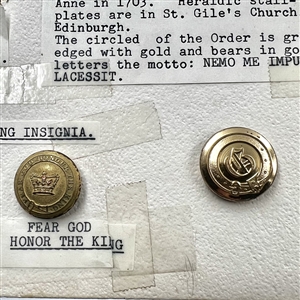 Card of 6 buttons - Livery and Uniform including Orders of Distinction.