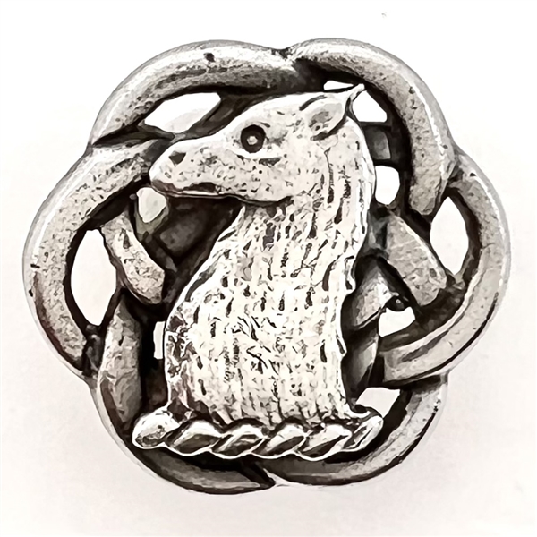 VERY RARE Pierced Hallmarked silver Livery crest button of a doe. 