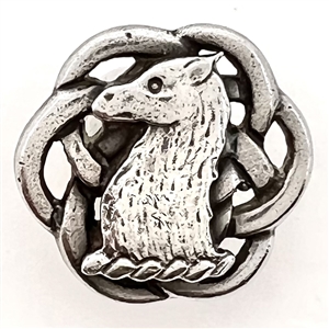 VERY RARE Pierced Hallmarked silver Livery crest button of a doe. 