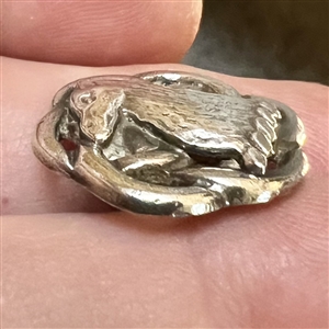 VERY RARE Pierced Hallmarked silver Livery crest button of a doe. 