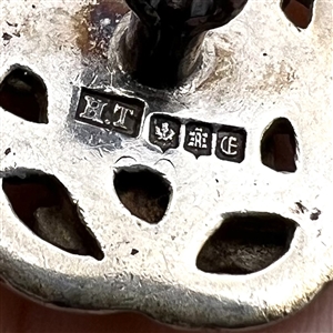 VERY RARE Pierced Hallmarked silver Livery crest button of a doe. 