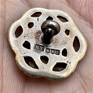 VERY RARE Pierced Hallmarked silver Livery crest button of a doe. 
