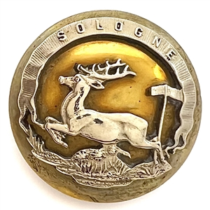 Rallie St. Gilbert - French hunt club button of a stag.