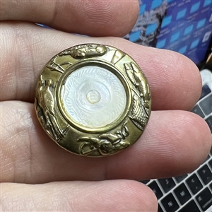 RARE sporting target button with pearl center.