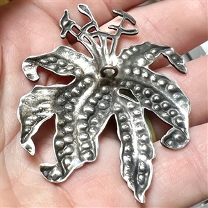 HUGE French white metal realistic lily with sparkling pastes.