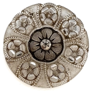 A 19th c. Lacy glass button of flowers. 