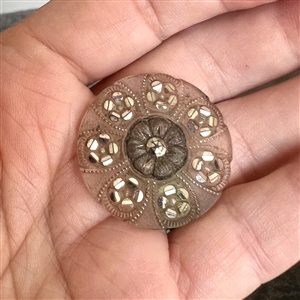 A 19th c. Lacy glass button of flowers. 