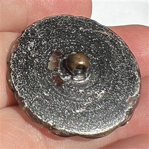 A 19th c. Lacy glass button of lovely paisley design. 